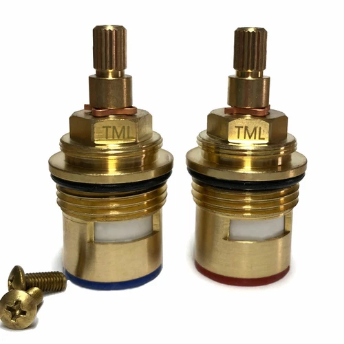 Replacement ceramic disc tap valve cartridge quarter turn 20 teeth bath 3/4"