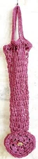 Crochet Folding Grocery Pink Reusable Shopping Farmer's Market Tote Bag D-5"
