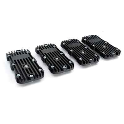 PPE Billet Black Geared Hub Heat Sink Cover Set For 92-06 Hummer H1 HMMWV Humvee