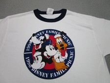 VINTAGE Disney Shirt Mens Medium White ringer 90s 1990s Disneyland Picnic Resort