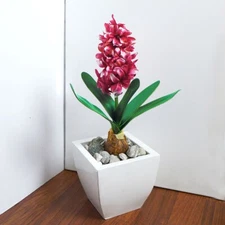 Artificial Hyacinth Flower Fake Rose Red Bush Grass Home Garden Wedding (#66)