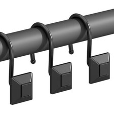 Shower Curtain Decorative Hooks, Set of 12 Shower Curtain Rod Rings for