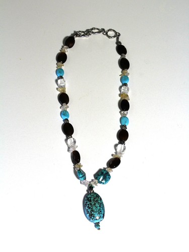 Natural Turquoise Pendant Necklace 18 inches - 第 3/3 張圖片