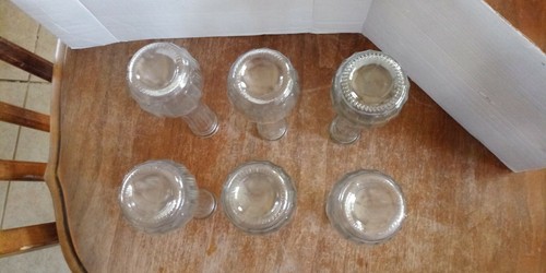 SET OF 6 TALL CLEAR RIBBED GLASS BUD VASES 8 1/2'' TALL WEDDINGS CRAFTS - Picture 3 of 3
