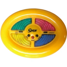 Simon Game Yellow Mini Hasbro Hand Held Electronic Pocket Game 2002 Tested Works