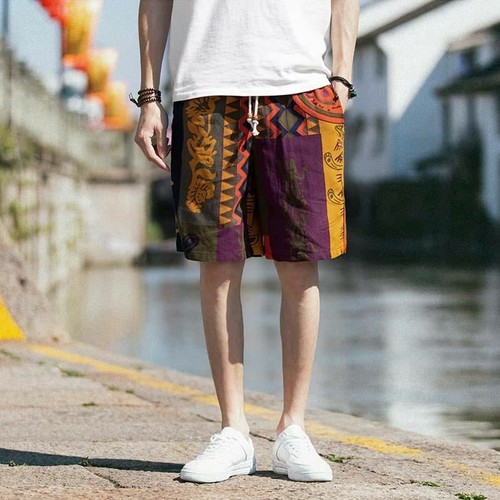 Men's Linen Shorts Casual Drawstring 