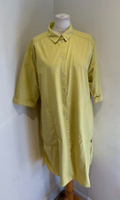 OSKA shirt dress tunic Size 1 UK 12 14 VGC yellow cotton oversize lagenlook