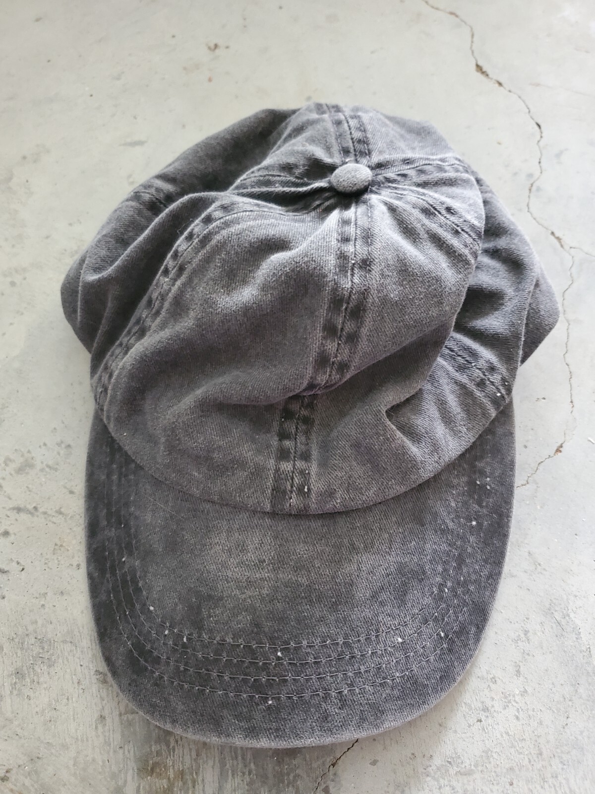 Solid Blank Gray Washed Look  Cap Adjustable Hat … - image 1