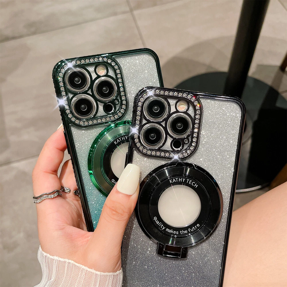 Luxury Diamond Glitter Magsafe Phone Case for iPhone 15 14 Pro Max 13 12 11