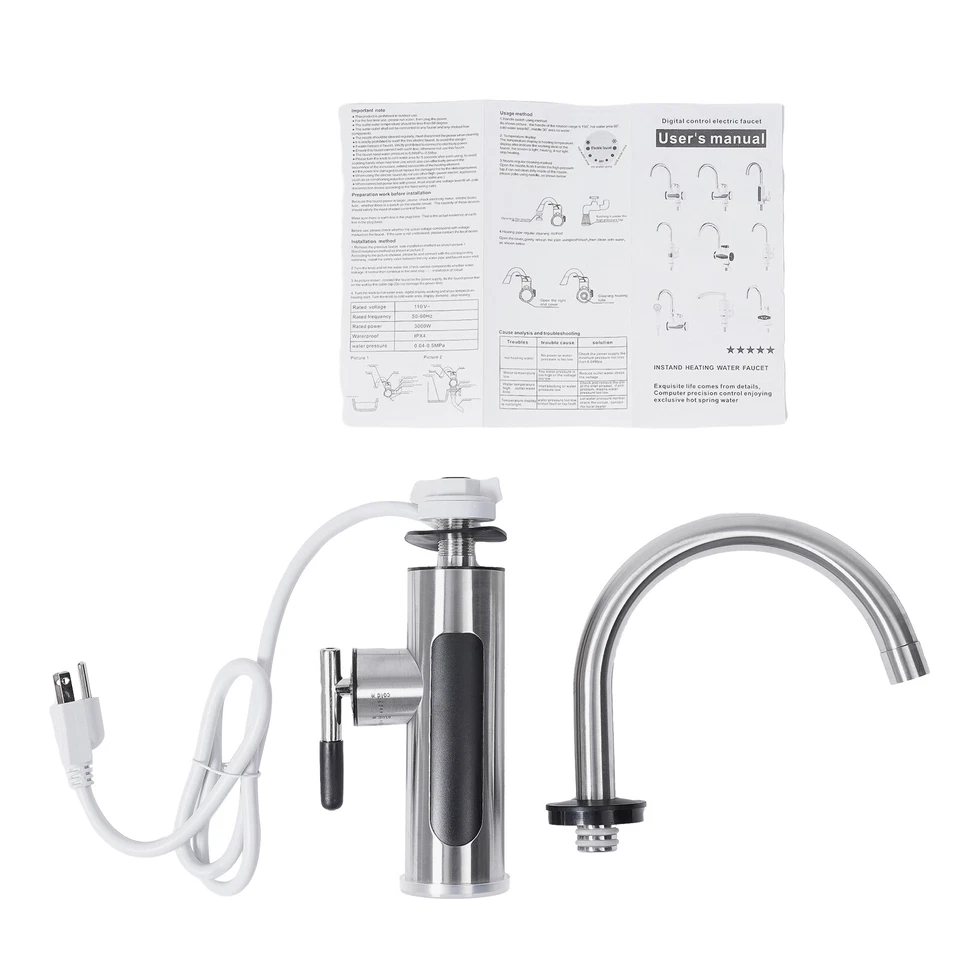 360° Water Heater Faucet,Corded Electric Instant Heating Water Faucet NPT1/2" - Image 4 of 4