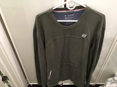 Fourlaps Peloton Men s XXL Sage Green Kangaroo Pocket Crew Neck Sweatshirt