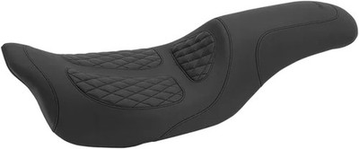 Mustang Perewitz Sig Blk Dmd Stitch Fastback 1Pc Seat Road Glide 08-21