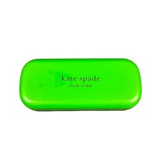 Kate Spade New York Hard Shell Glasses Case Lime Green Brown So Happy To See You
