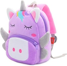 UNICORN Backpack plush - preschool rucksack- kids todler bag PURPLE