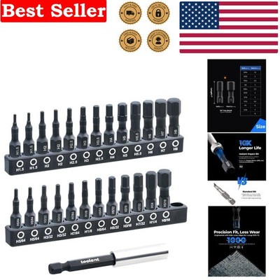 Durable 26-Pc Hex Head Allen Wrench Drill Bit Set   Magnetic & Versatile