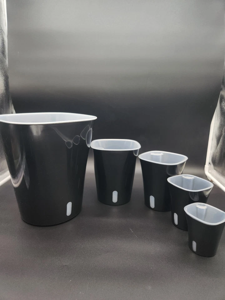 Ollas de riego automático con insertos transparentes - 3 pulgadas (10 ollas) negras Foto 3 de 3