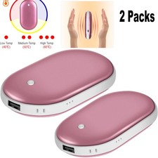 2 Pack Electric Rechargeable Hand Warmers 5000mAh Power Bank Heating Hand Warmer