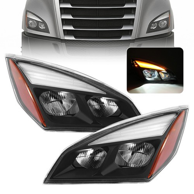 #ad #ad Pair For Freightliner Cascadia 2018 2025 Full LED Black Headlights Headlamps $290.99