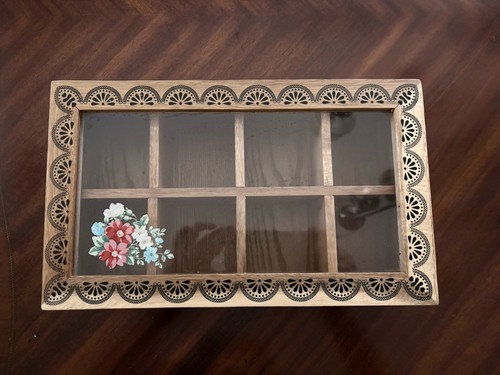 The Pioneer Woman Floral 8 Compartment Tea Spice Holder Box