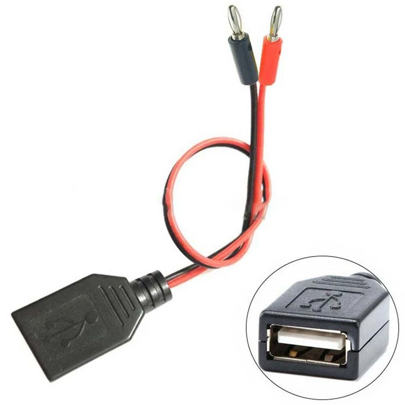 USB Female to 4MM Banana Plug Test Lead Charging Cable USB Socket to Banana Plug - Bild 3 von 5