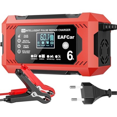 Car Battery Charger, 12 V Smart Fully Automatic Car Battery Charger with Temp...