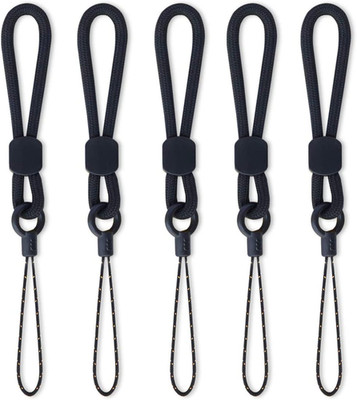 YOUOWO Ring Lanyards Black Finger Strap 5 Pack Short Rope Small Lanyard,For Phon