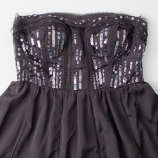 American Eagle Black Strapless Sequin Bustier Dress Women Size 4 Party Cocktail