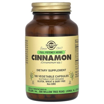 Full Potency Herbs, Cinnamon, 100 Vegetable Capsules