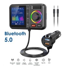 Bluetooth 5.0 Car Wireless FM Transmitter Adapter USB PD Charger AUX Hands-Free