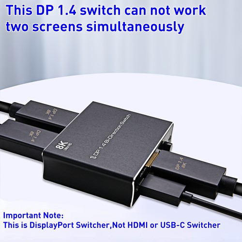 DP Bi-direction DP Switcher 1.4 Switch 8K Ultra HD 3D Support Up to 8Kp30Hz Part - Afbeelding 5 van 6
