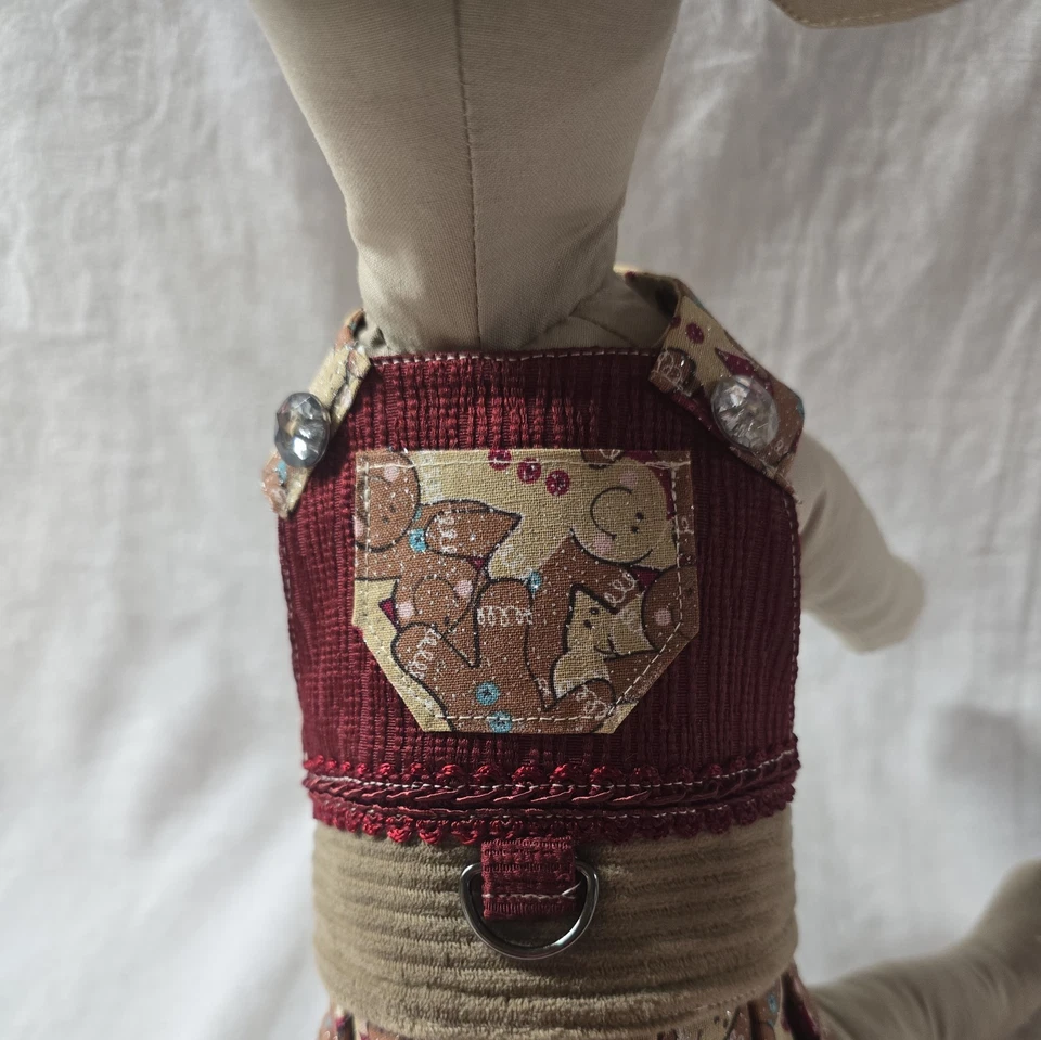 VESTIDO ARNÉS PERRO Navidad pan de jengibre hombre. hecho a mano Foto 2 de 4