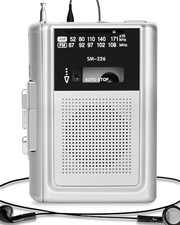 Portable Cassette Player Recorder AM FM Radio, Compact Personal Small Cassette