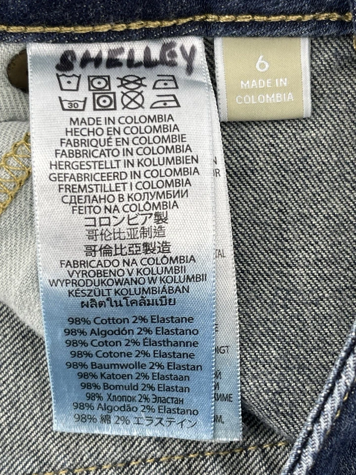 Pantalones de mezclilla ajustados elásticos Michael Kors para mujer talla 6 azul tiro bajo 30X29 Foto 4 de 4