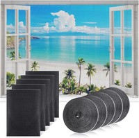 Fliegengitter Fenster Zuschneidbar 130X150Cm Selbstklebend Insektenschutz 5Stk