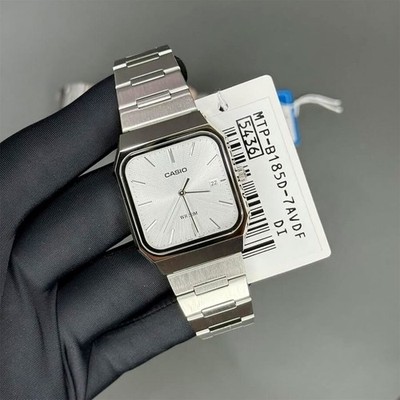 Casio MTP-B185D-7A Silver Analog Stainless Steel Classic Design Quartz Men Watch
