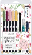 Tombow Watercoloring Set Floral, by May & Berry, 9-piece set incl. 5 ABT Dual Br
