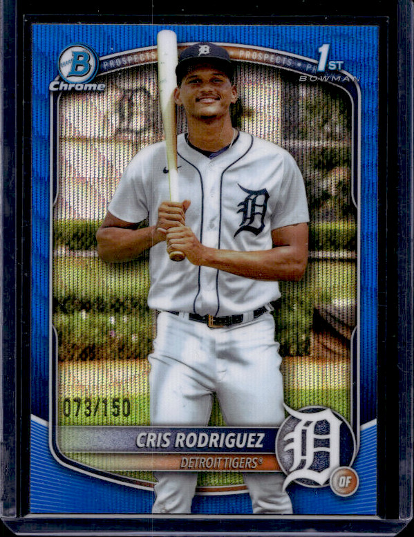 2025 Bowman Chrome Prospect Cris Rodriguez #BCP250 Blue Wave Refractor /150