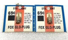 VINTAGE PAIR FOX GLO-PLUG STD SHORT RC AIRPLANE NI-CAD DRY CELL 1-1/2 VOLT