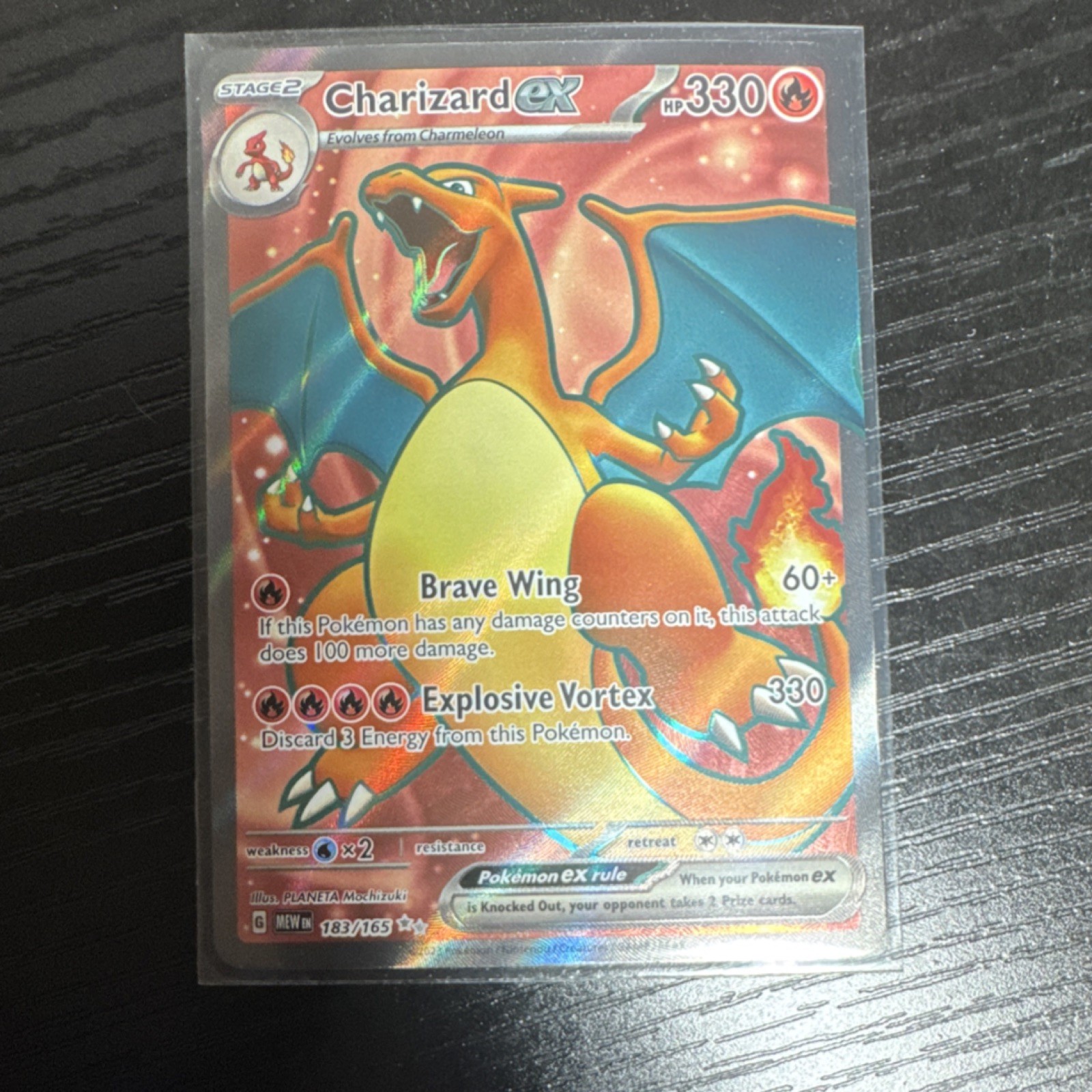 Charizard EX Holo Rare Pokémon TCG Card 183/165 Scarlet & Violet 151 NM