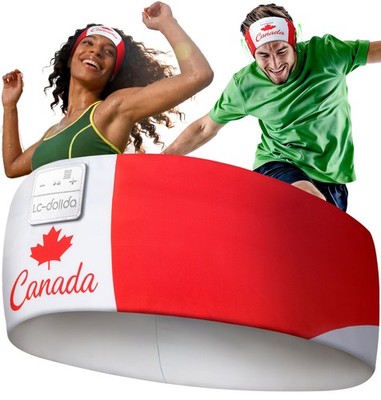 LC-dolida Canada Flag Bluetooth Sports Headband, Wireless Sweatproof RED