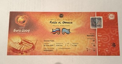 UEFA EURO 2004 Russia vs Greece Match Ticket Rare Flags Original Ελλάδα