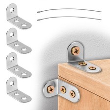 24pcs Stainless Steel Furniture Anchors, Anti-Tip Wall Safety Straps