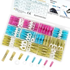 120PCS Heat Shrink Wire Connectors Kit Waterproof Spade Crimp Butt Terminals set