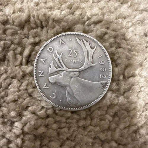 1952 - Canada 25 Cents/Quarter - 0.800 Silver Coin