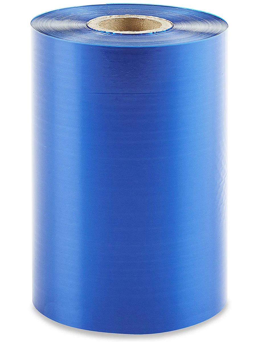Pack de 6 cintas industriales de transferencia térmica - cera/resina, azul, 4,33" X 1.476'