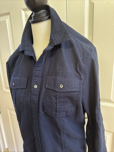 NEW Michael Kors Long Sleeve Button Down Shirt Size Small Dark Blue NWT - Picture 2 of 8