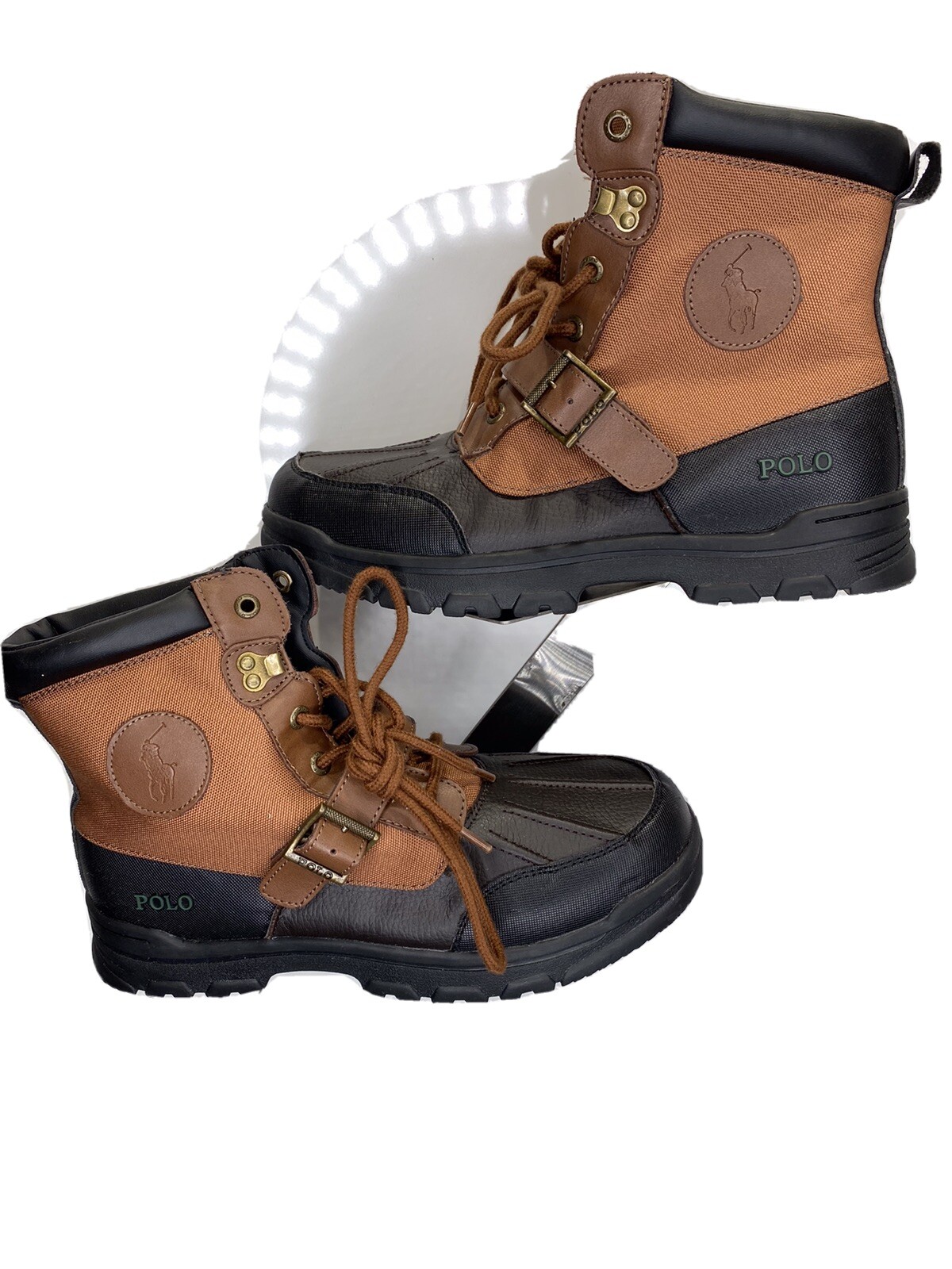 Polo RALPH LAUREN boots men,Leather 