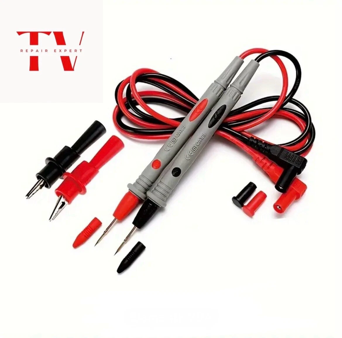 Puntale Rosso 24 Pezzi Sonde Per Multimetro - Puntali Isolati 4mm Per Test Elettrici Puntali A Molla - Foto 5