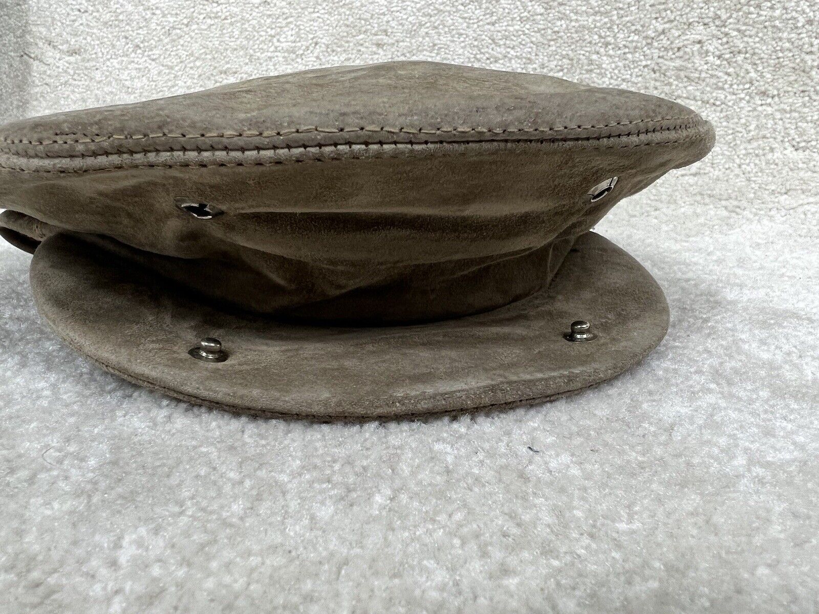Vintage L.L Bean Newsboy Cap Hat Large Leather Ma… - image 2