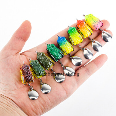 8PCS Mini Frog Lure Topwater Soft Swimbait with Blade Bass Trout Bait 3g/4.3g